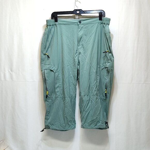 Hiking Cargo Shorts Zippered Front & Cargo Pockets Elastic Waist Women W36 EUC - Picture 1 of 9